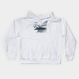 Humpback whale shape desing Kids Hoodie